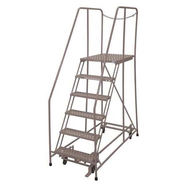 90 in H Steel Rolling Ladder, 6 Steps