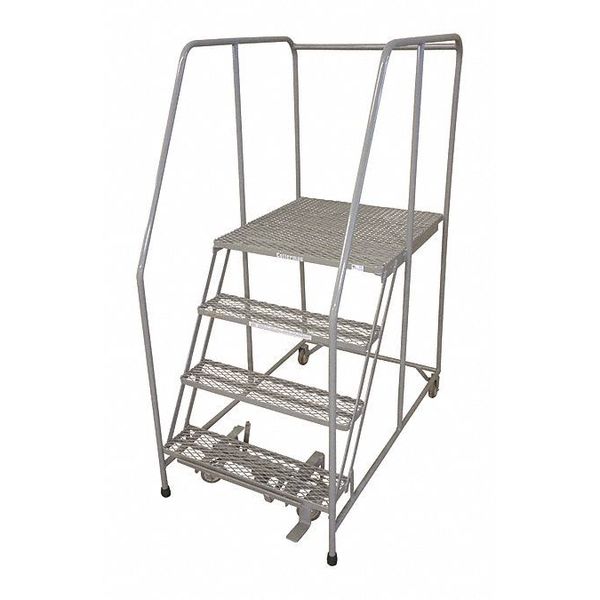 70 in H Steel Rolling Ladder, 4 Steps