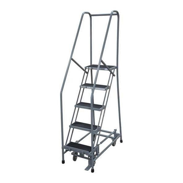 80 in H Steel Rolling Ladder, 5 Steps