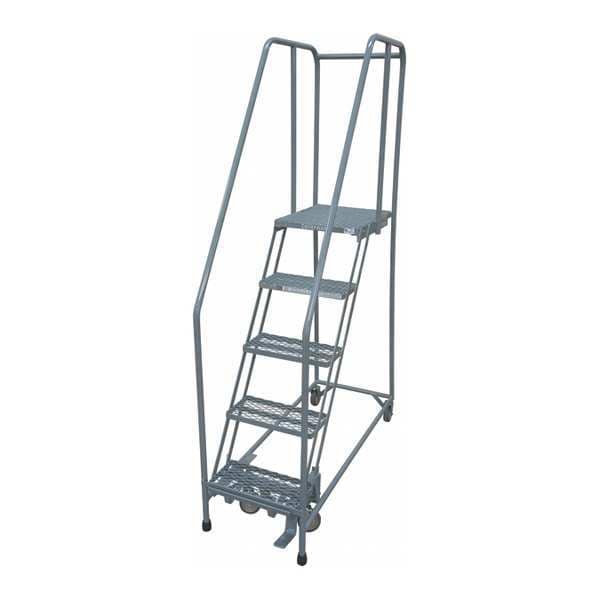 80 in H Steel Rolling Ladder, 5 Steps