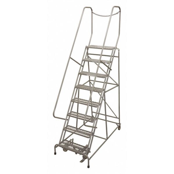 110 in H Steel Rolling Ladder, 8 Steps