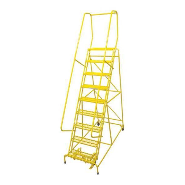 120 in H Steel Rolling Ladder, 9 Steps