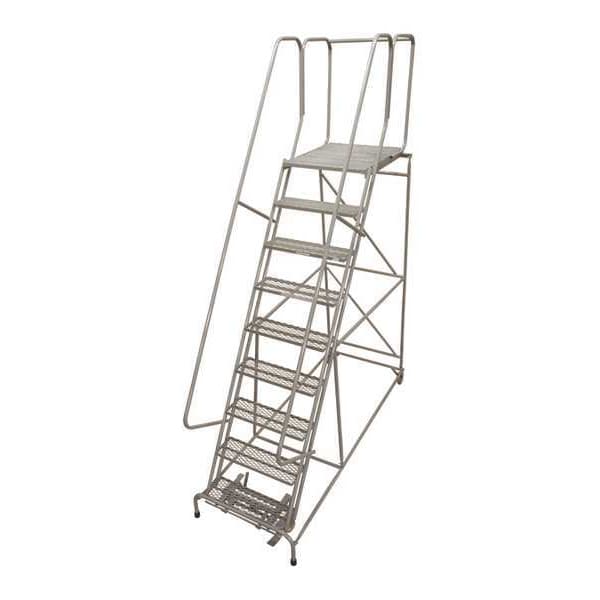 120 in H Steel Rolling Ladder, 9 Steps