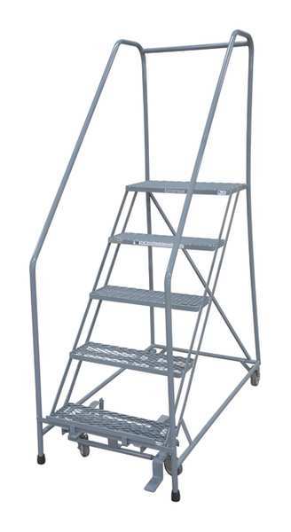 80 in H Steel Rolling Ladder, 5 Steps