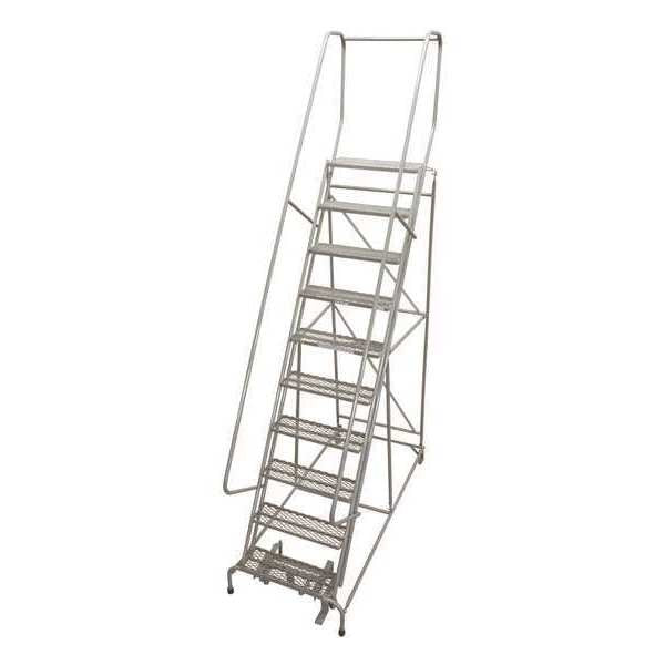 130 in H Steel Rolling Ladder, 10 Steps