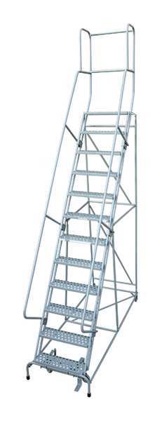 162 in H Steel Rolling Ladder, 12 Steps