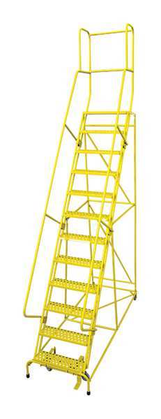 162 in H Steel Rolling Ladder, 12 Steps