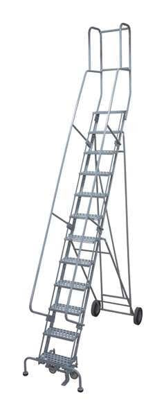 182 in H Steel Rolling Ladder, 14 Steps