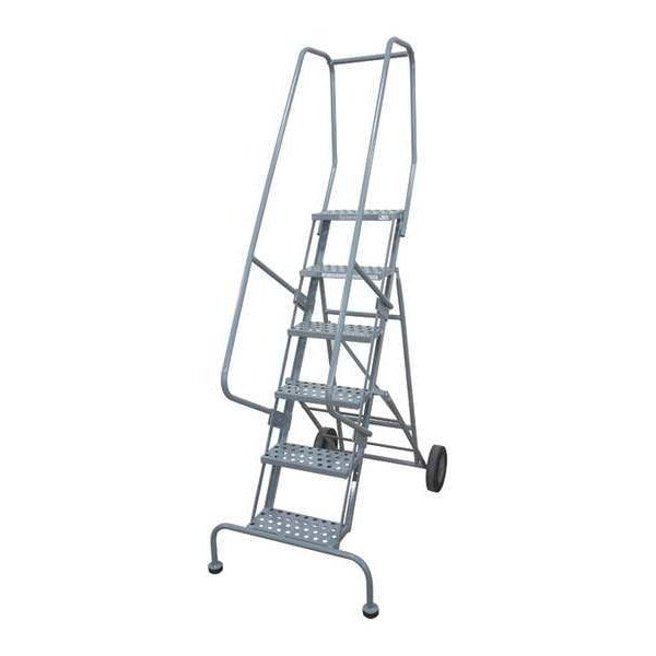 100 in H Steel Rolling Ladder, 7 Steps