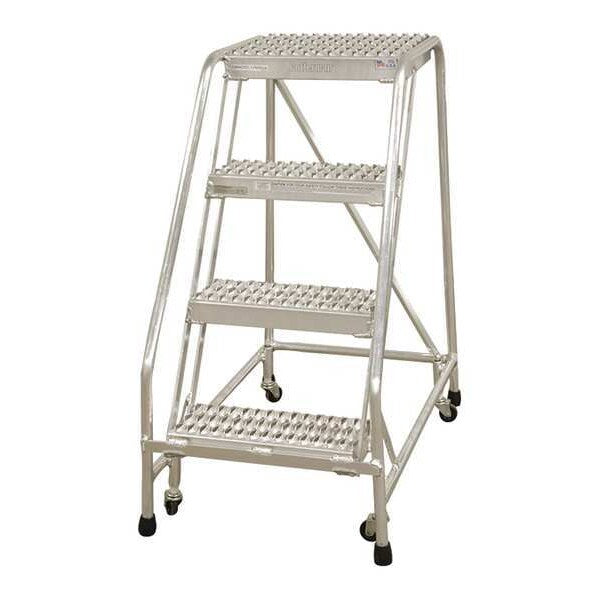 40 in H Aluminum Rolling Ladder, 4 Steps
