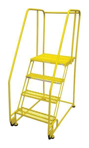 70 in H Steel Tilt and Roll Ladder, 4 Steps