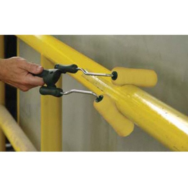 Mini Dual Paint Roller Frame, Cage, Polypropylene Handle, 4-1/2