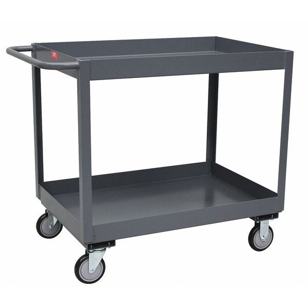12 ga. Steel Utility Cart, 2 Shelves, 1200 lb