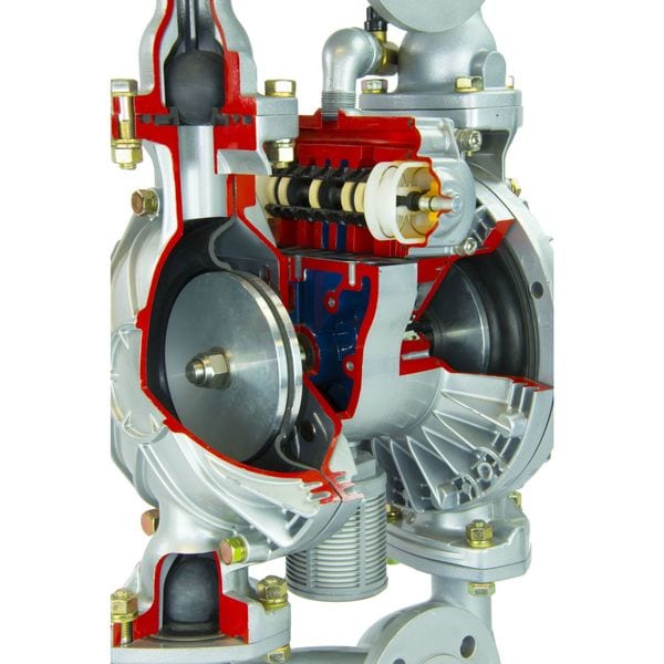 Double Diaphragm Pump, Aluminum, Air Operated, Buna N, 215 GPM