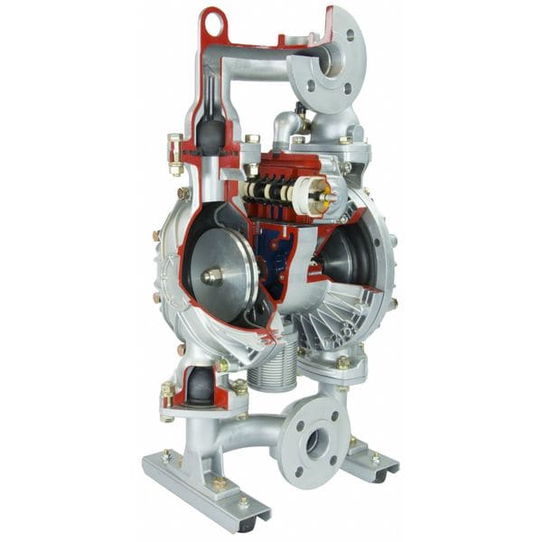 Double Diaphragm Pump, Aluminum, Air Operated, Buna N, 215 GPM