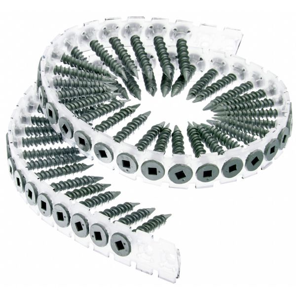 Drywall Screw, #8 x 1-1/4 in, Steel, Flat Head Square Drive, 1000 PK