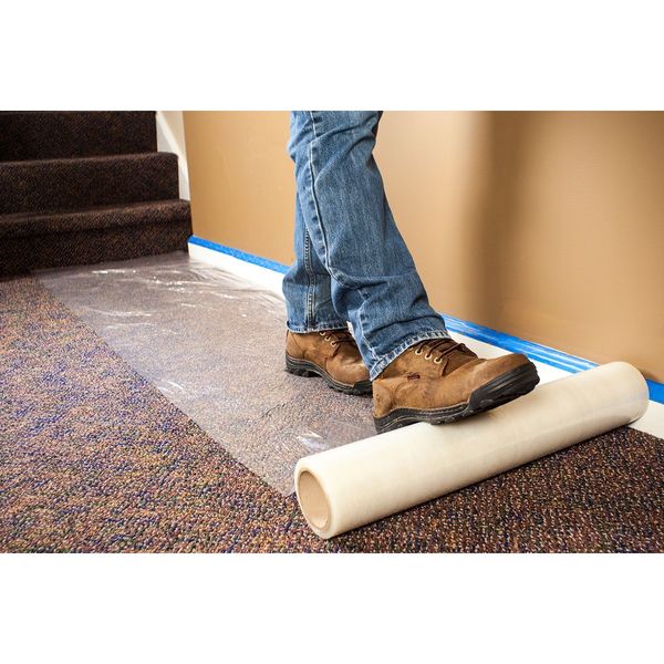 Carpet Protection, 36 In W x 200 Ft L, 2.5 mil Thick Film, Clear