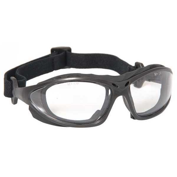Sealed Safety Glasses, Donyi Design, Anti-Fog, Wraparound, Foam Lined, Black/Blue Frame, Clear Lens