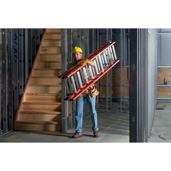 Fiberglass Extension Ladder, 300 lb Load Capacity