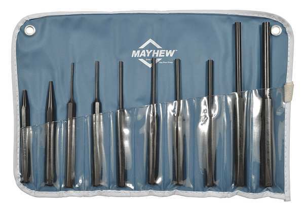 Drive Pin Punch Set, 10 Pieces, Steel