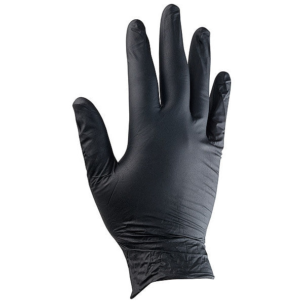 Disposable Gloves, Nitrile, Powder Free, Black, M, 50 PK