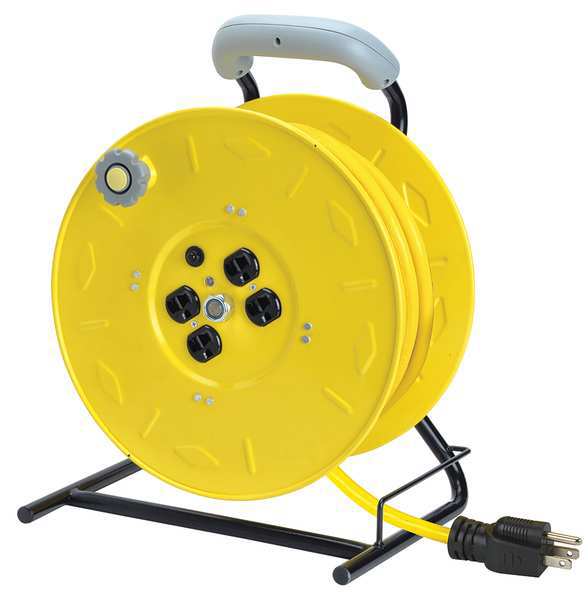 100 ft. 12/3 Extension Cord Reel 13 Amps 4 Outlets 120VAC Voltage