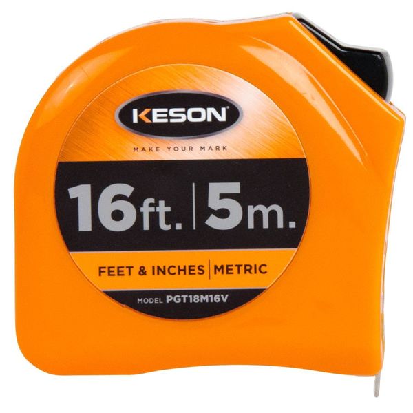 16 ft/5m Tape Measure, 1 in Blade