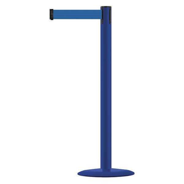 Barrier Post with Belt, 7-1/2 ft. L, Blue