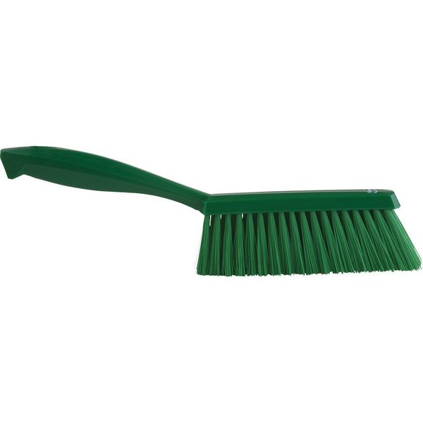 1 19/32 in W Bench Brush, Soft, 6 3/4 in L Handle, 7 in L Brush, Green, Plastic, 13 in L Overall