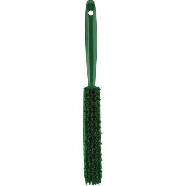 1 19/32 in W Bench Brush, Soft, 6 3/4 in L Handle, 7 in L Brush, Green, Plastic, 13 in L Overall