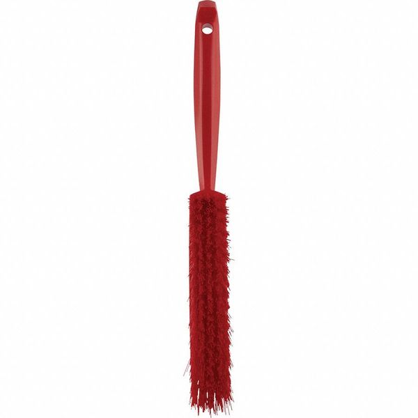 1 19/32 in W Bench Brush, Medium, 6 1/2 in L Handle, 6 1/2 in L Brush, Red, Plastic, 13 in L Overall
