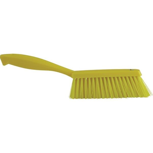 1 19/32 in W Bench Brush, Medium, 6 1/2 in L Handle, 6 1/2 in L Brush, Yellow, Plastic