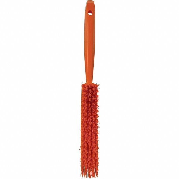 1 19/32 in W Bench Brush, Medium, 6 1/2 in L Handle, 6 1/2 in L Brush, Orange, Plastic