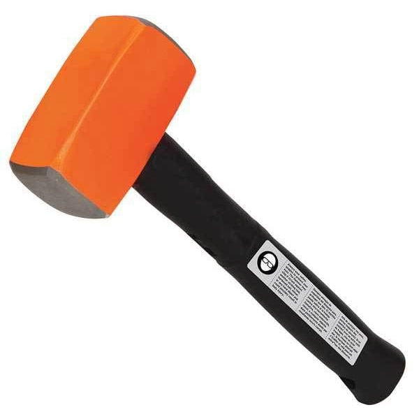 Club Hammer, 4 lb., 12 In, Rubber/Steel