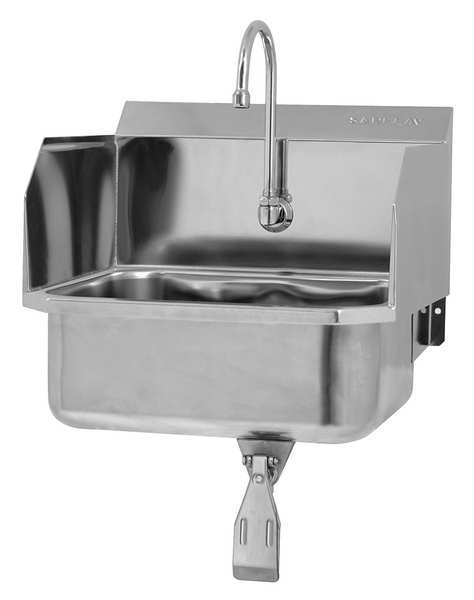 Hand Sink, With Faucet, 19 In. L, 18 In. W