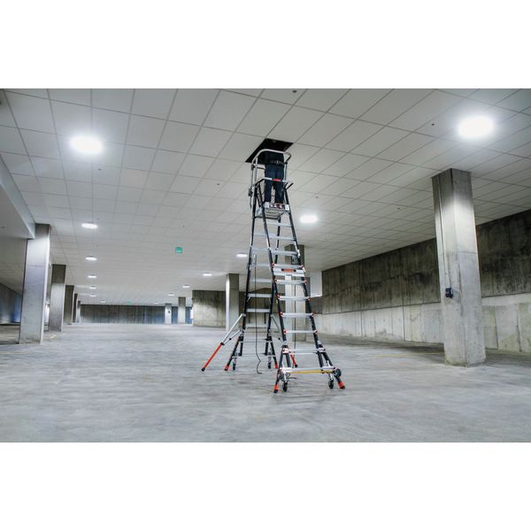 3 to 5 ft Fiberglass Adjustable Safety Cage Platform Stepladder