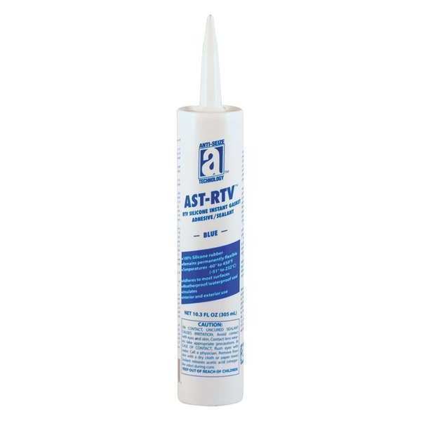Waterproof RTV Silicone Sealant, 10.3 oz, Blue, Temp Range -75 to 450 Degrees F