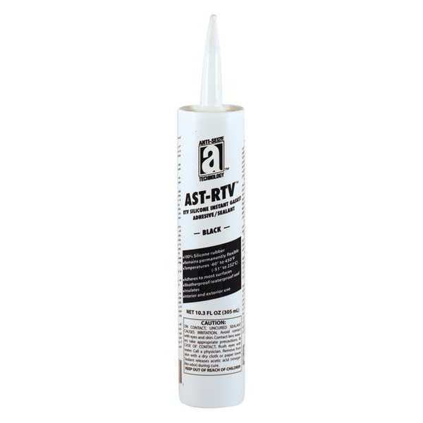 Waterproof RTV Silicone Sealant, 10.3 oz, Black, Temp Range -75 to 450 Degrees F