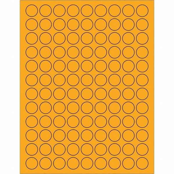 Tape LogicÂ® Fluorescent Circle Laser Labels, 3/4