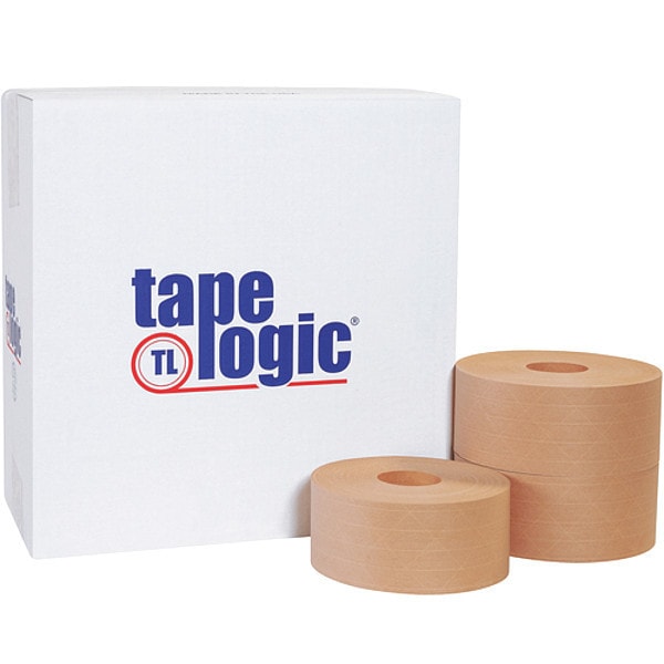 Tape LogicÂ® #7000 Reinforced Water Activated Tape, 70mm x 375', Kraft, 8/Case