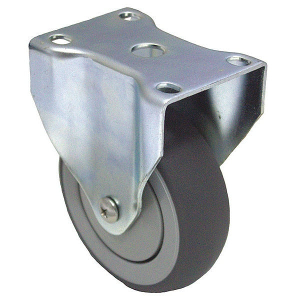 NSF-Listed Plate Caster, 300 lb. Load, Gray Wheel
