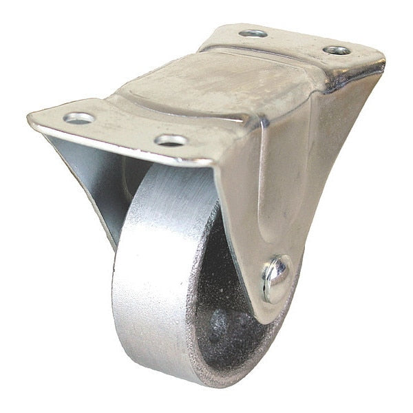 Caster, Rigid Plate, Cast Iron, 210 lb.