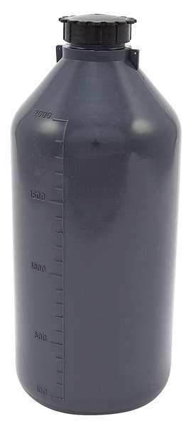 Bottle, 2000mL, LDPE, Narrow, Gray, PK2