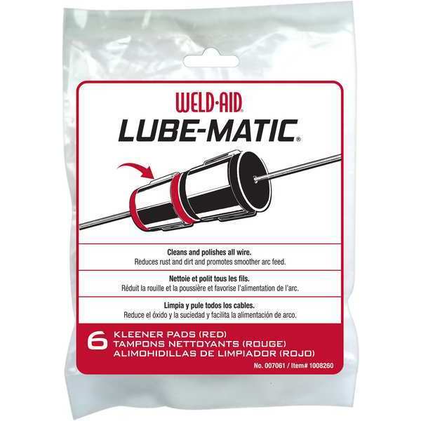 LUBE-MATICÂ®Â 007061 Kleener Pads PK6 Red kleener pads for all wires