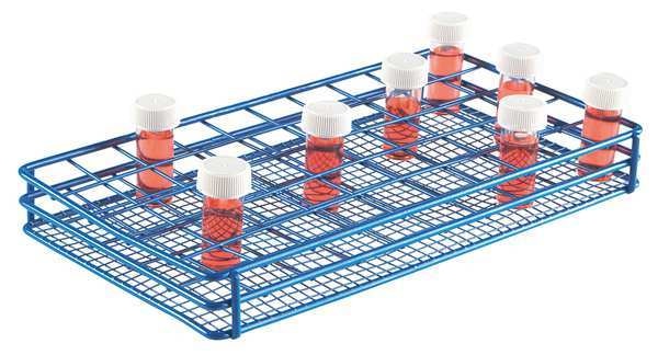 Test Tube Rack, Epoxy-Coated Steel, Blue