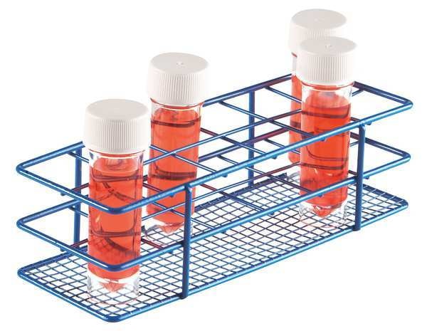 Test Tube Rack, Epoxy-Coated Steel, Blue