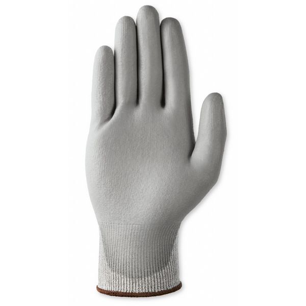 Hyflex Cut-Resistant Coated Gloves, A2 Cut, Dipped, Polyurethane, Gray, Medium (Size 8), 1 Pair