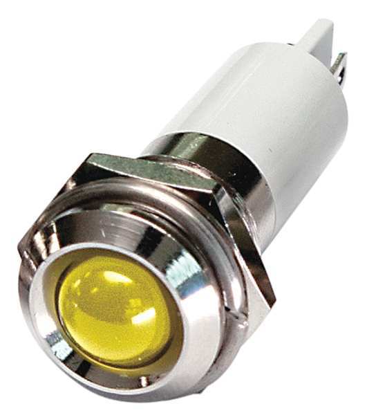 Round Indicator Light, Yellow, 12VDC