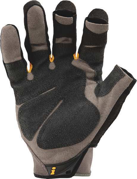Mechanics Gloves, L, Black, Single Layer Seamless with Sewn Duraclad(TM) Patches