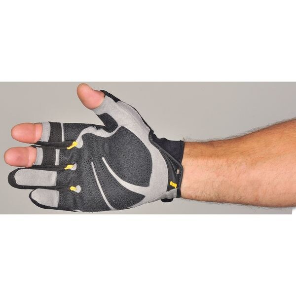 Mechanics Gloves, 2XL, Black, Ribbed Stretch Nylon